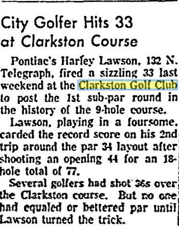 Clarkston Golf Club - June 1956 Article